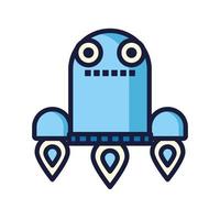 robot floating cyborg isolated icon vector