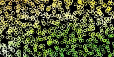 Dark green, red vector backdrop with dots.