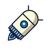 robot floating cyborg isolated icon vector