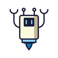 robot floating cyborg isolated icon vector