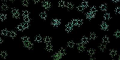 Dark green vector pattern with coronavirus elements.