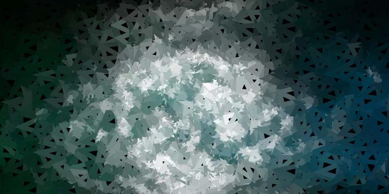 Dark green vector triangle mosaic background.