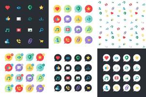 Web Virtual Socail Network Icons vector