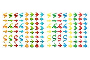 Isolated triangle polygonal arrows set vector