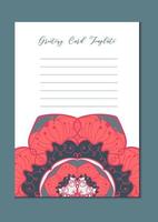 Mandala vintage template card vector