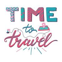 Time To Travel Lettering vector