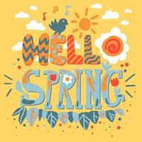 Hello Spring Concept vector