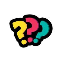 Question marks flat color illustration vector