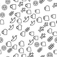 Oktoberfest Seamless Pattern With Drink and Food vector