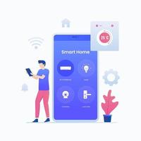 Smart home app illustration concept vector