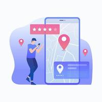 Location review illustration concept vector