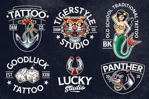 Old School Tattoo Vector Emblems