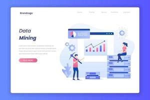 Data mining illustration landing page vector