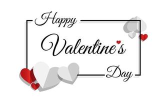 Happy Valentine's Day with frame and  love. vector template valentine's day.