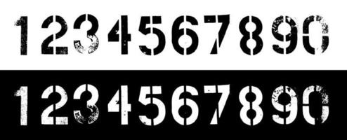 Grunge Dirty Numbers Vector Set