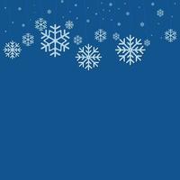 vector de copo de nieve cayendo de Navidad aislado sobre fondo azul.