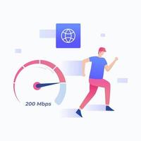 Flat fast internet connections concept vector