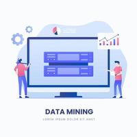 concepto de ilustración de minería de datos vector