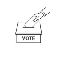 Hand voting ballot with box icon, Election Vote concept. vector