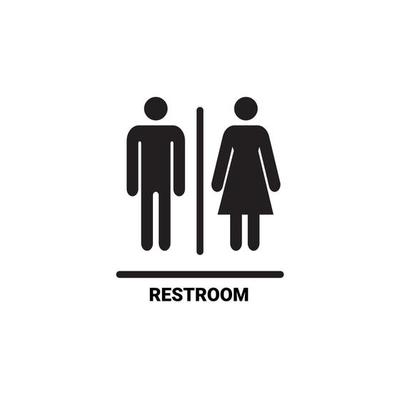 Restroom Vector Art, Icons, and Graphics for Free Download Man And Woman Bathroom Symbol