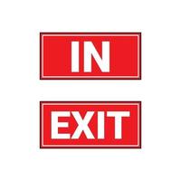 Sign in and exit used for directions in and out of the door or building vector