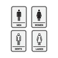 WC WC hombres y mujeres firman vector