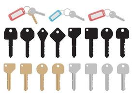 Door key vector design illustration set isolated on white background