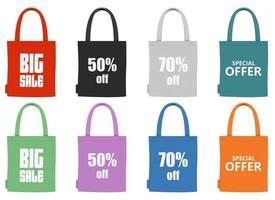 Sale bag vector design illustration set isolated on white background