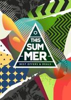 Summer Abstract Background with Mixed Textures vector