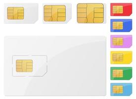 Sim card vector design illustration set isolated on white background