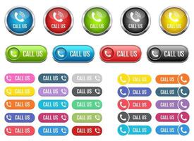 Call us button vector design illustration set isolated on white background