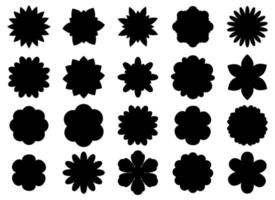 Beautiful flowers silhouette set vector