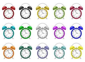 Alarm clock vector design illustration set isolated on white background