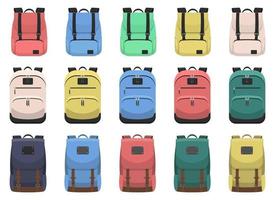 Backpack vector design illustration set isolated on white background