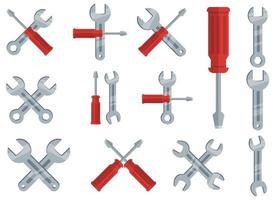 Wrench tool vector design illustration set isolated on white background