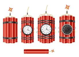 Dynamite vector design illustration set isolated on white background