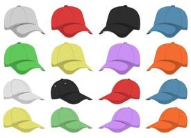 Cap vector design illustration set isolated on white background