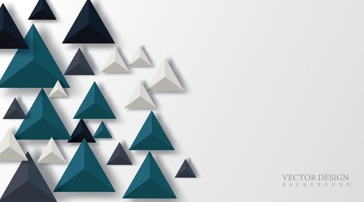 Design triangle shape 3D realistic. Futuristic Space.