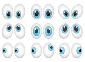 Cartoon eyes vector design illustration set isolated on white background