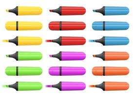 Colored marker set vector design illustration set isolated on white background