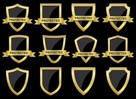 Protection shield vector design illustration set isolated on background