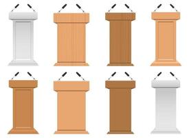 Realistic pulpit vector design illustration set isolated on white background