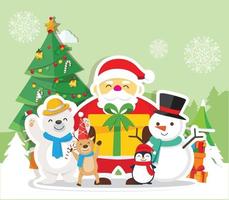 Christmas background with Santa Claus vector