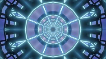 Blue and purple 3D tunnel kaleidoscope design illustration for background or wallpaper photo