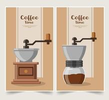 conjunto de banners de diseño de café vector