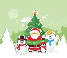 Christmas background with Santa Claus vector