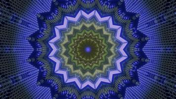 Blue and green 3D tunnel kaleidoscope design illustration for background or wallpaper photo