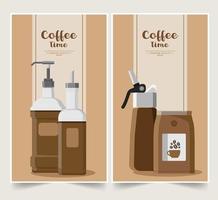 conjunto de banners de diseño de café vector