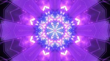 Blue, purple, and white 3D tunnel kaleidoscope design illustration for background or wallpaper photo