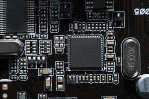 Electronic circuit close-up photo